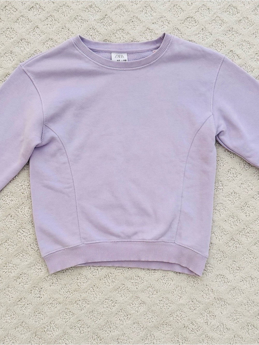 Zara Lavender Crewneck Sweatshirt. Size 4-5.